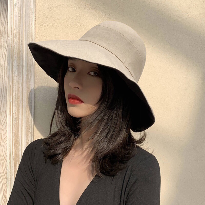 Japonés Rosex Tangk sombrero de pescador de doble cara mujer versión coreana de la primavera de la marea y otoño versátil sombrero de protección solar de ala ancha verano details Picture
