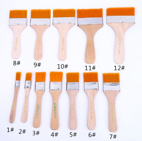 12 wood handle paint brushes