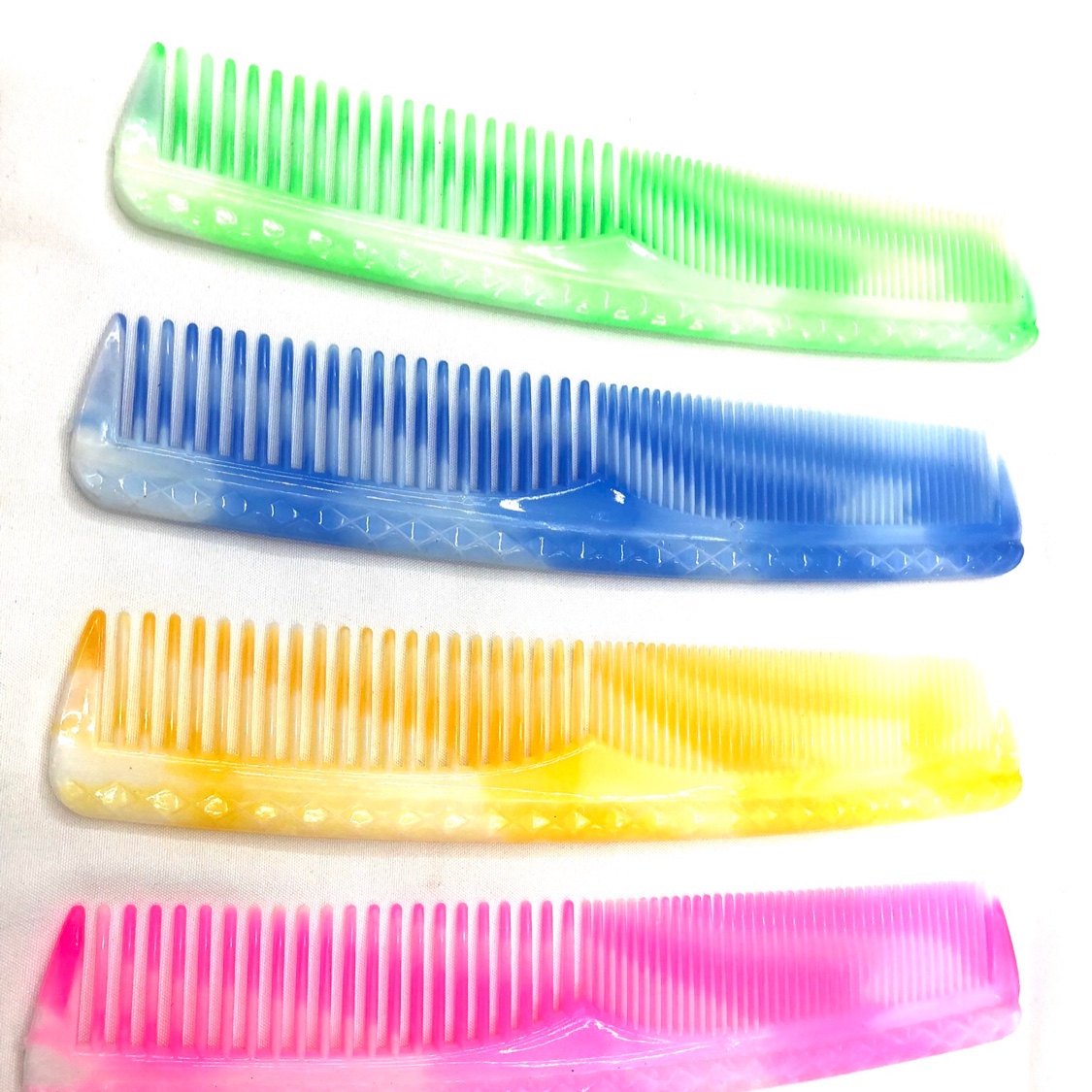 Manufacturer direct A228 plastic comb 4 color mixed color double - head coarse dense comb foreign trade sales comb thumbnail