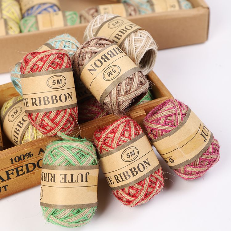 5M/卷 24卷/盒 彩色鱼丝麻盒装麻绳手工编织厂家直销详情5