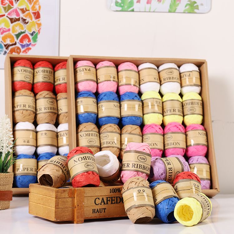 10M/卷 24卷/盒 盒装拉菲草纸绳手工DIY辅件工厂直销价详情5