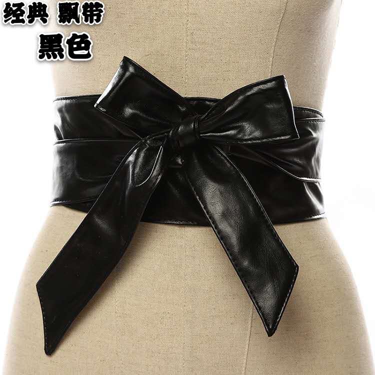 Source Head Factory Wholesale: Women's Waist Long Ribbon Accessories Bow Wide Belt With Dress Fashion Ladies Belt
