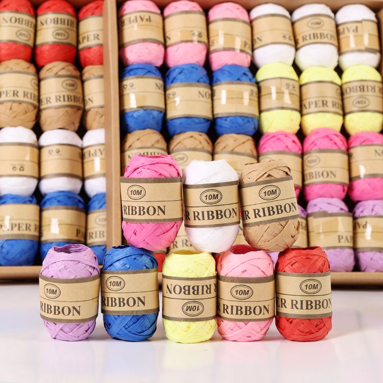 10M/卷 24卷/盒 盒装拉菲草纸绳手工DIY辅件工厂直销价详情7