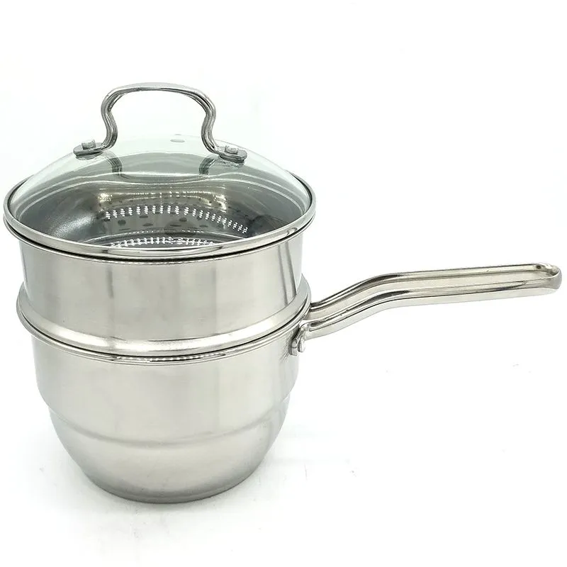 Factory direct sales of stainless steel milk POTS, single-handle noodle POTS and baby food POTS detail image 1