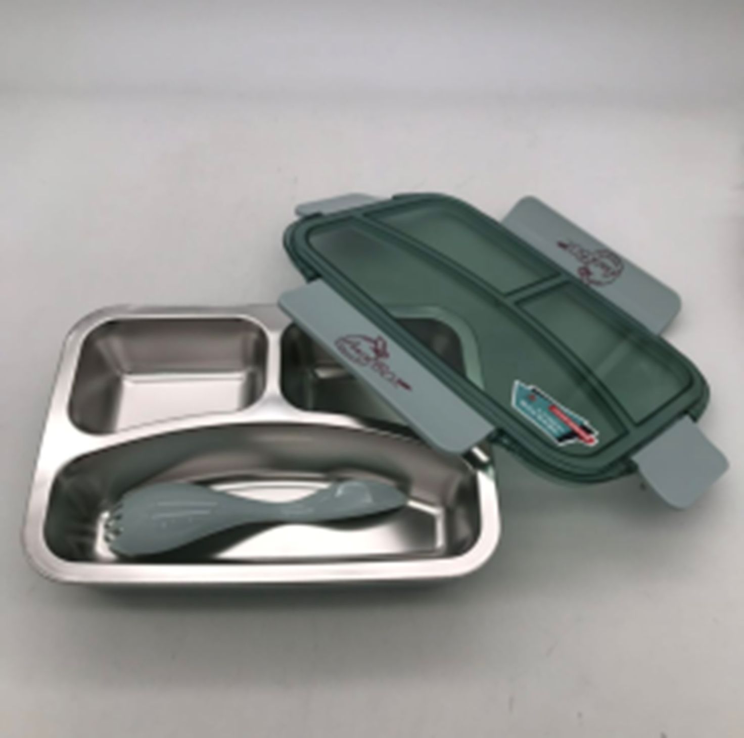 Yiwu Selection compartment stainless steel lunch box (3 compartments) /8002/36029