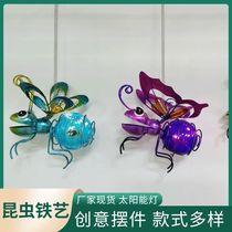 Creative solar electronic three-dimensional anti-animal insect flamingo peacock hanging decorative lighting support customization