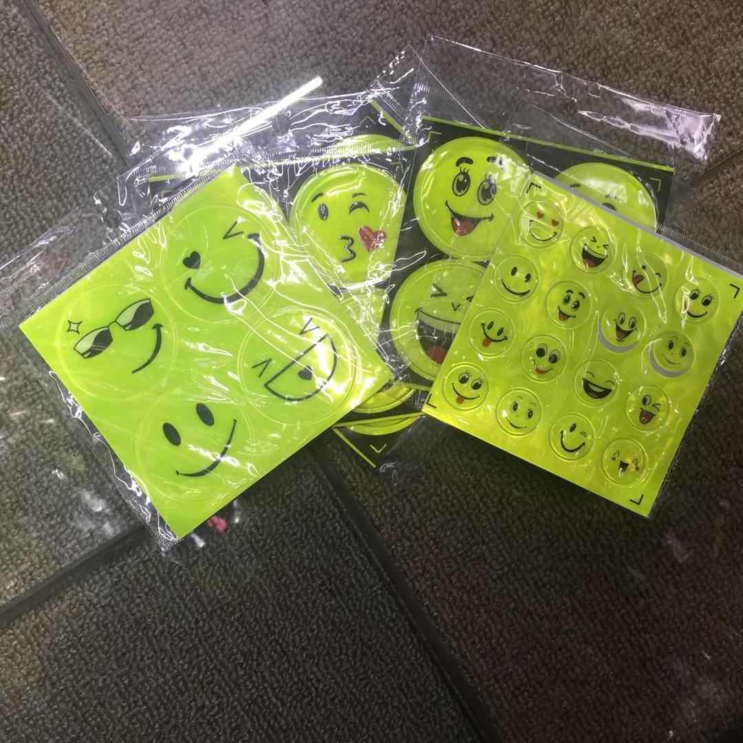 Bicycle Reflective Strip Bicycle Sticker Multiple Smiley Face Reflective Stickers Night Riding Warning Accessories