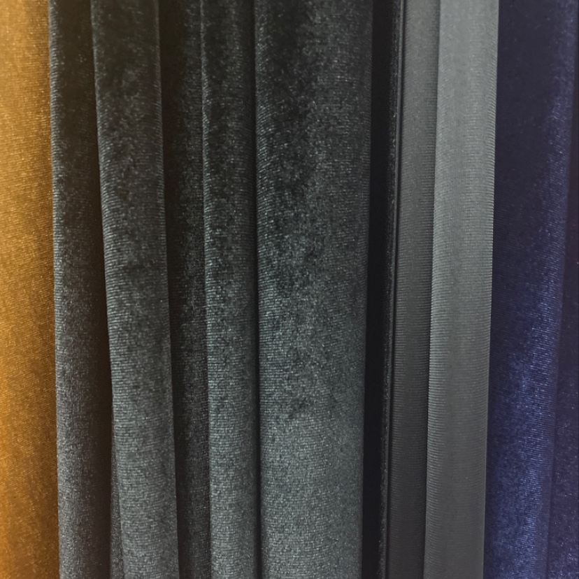 Korean velvet manufacturer direct sales, black clothing fabric in stock, factory direct sales