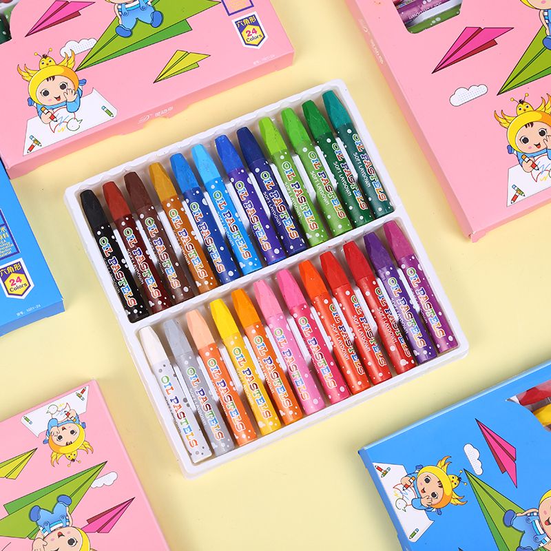 24色油画棒创意绘画笔礼品儿童节礼物蜡笔油画笔厂家直销批发