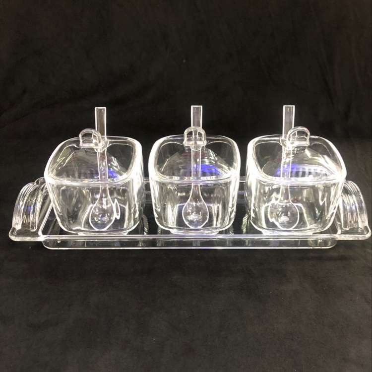 3PCS square flavoring jars