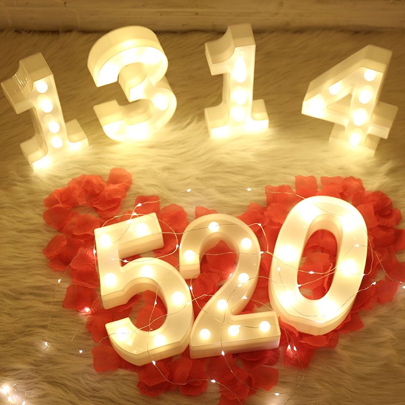 Letter lights LED night lights decorative lights in the bedroom 0-9 Arabic numerals