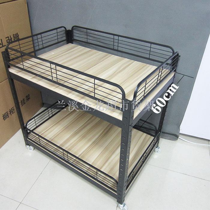 超市带轮促销架便利店货架零食展示架两层促销台详情图2