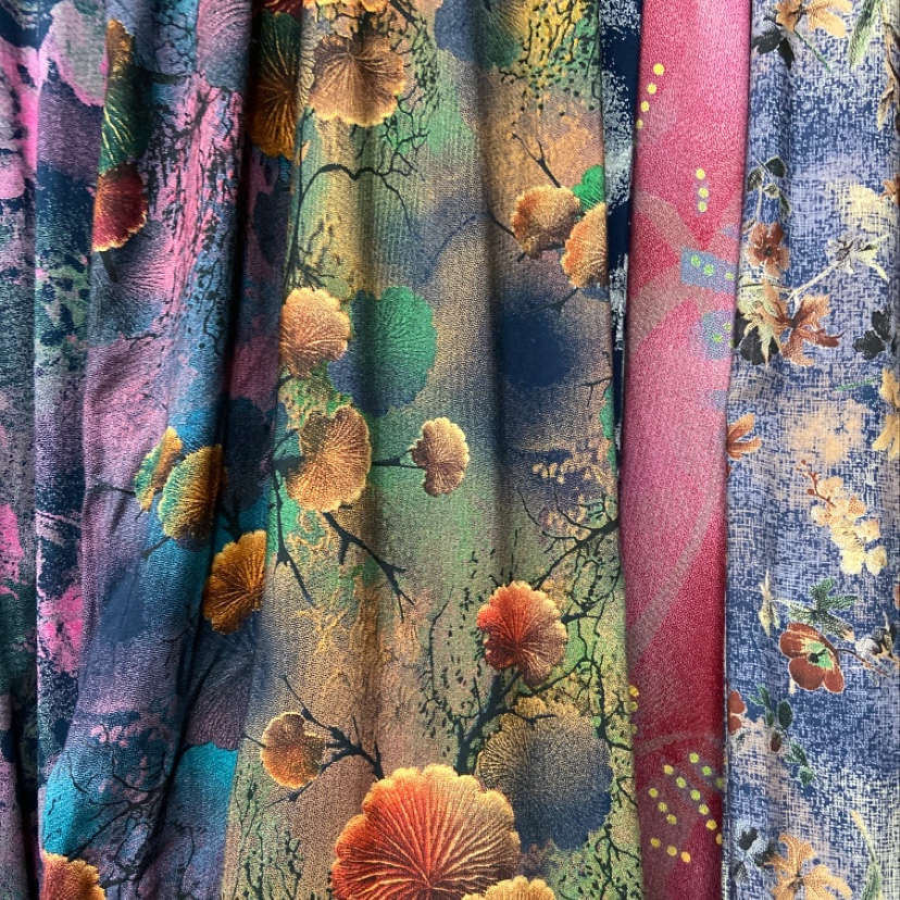 Pattern Carved Printing Rayon Cotton Fabric Uniform Clothing Fabric Ornaments Handicrafts Headwear Multiple Styles Optional