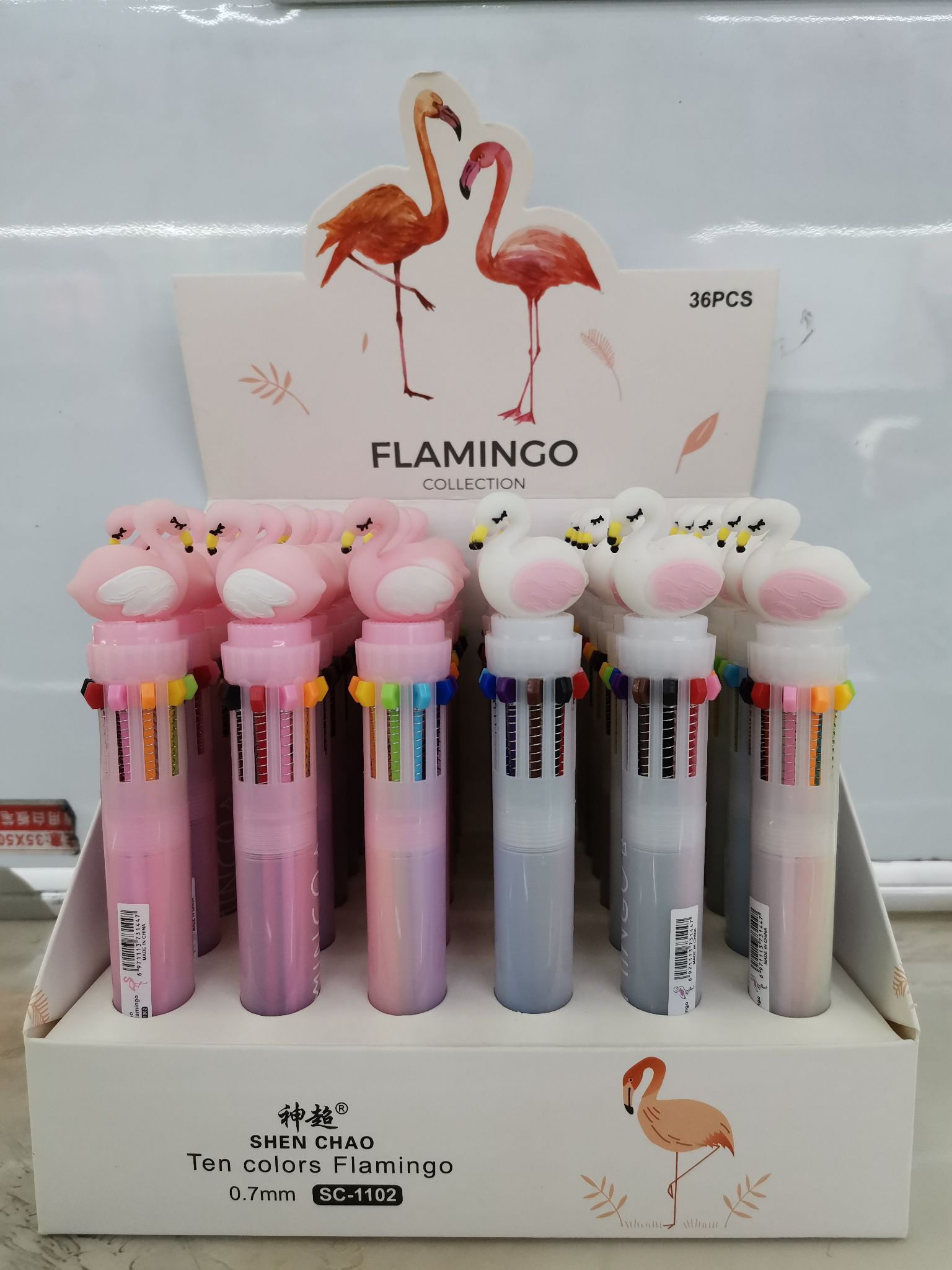 Ten color Flamingo ballpoint pen multi-color pen students with fashion creative thumbnail