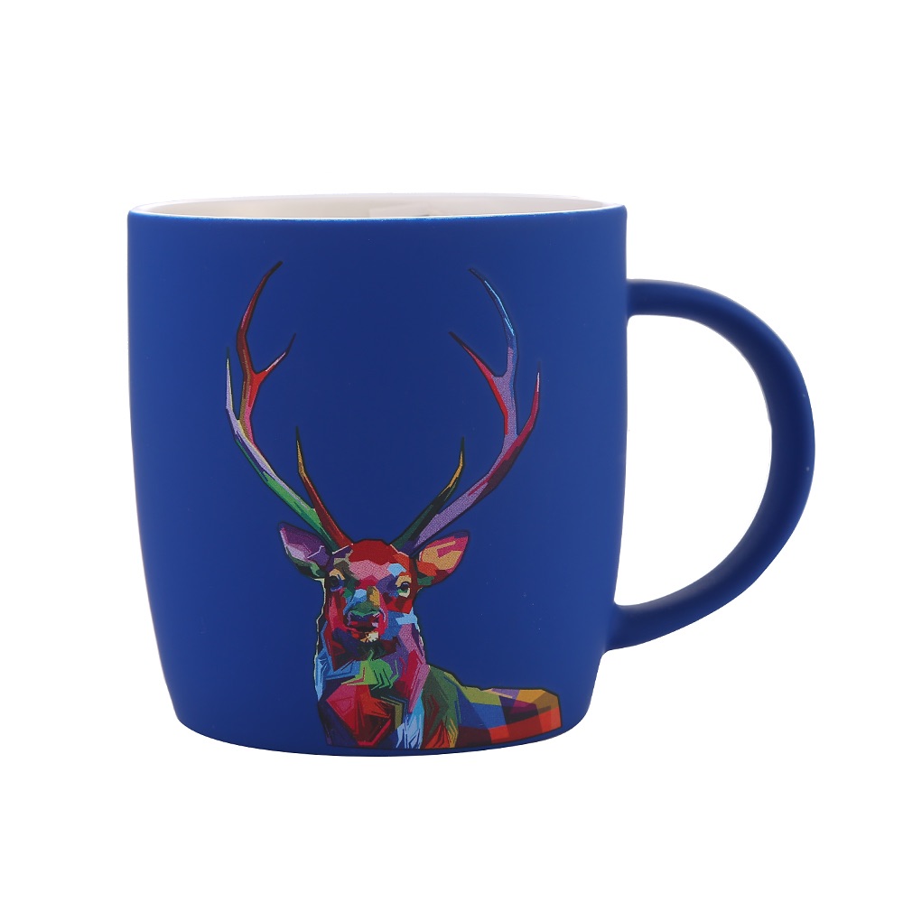 Daily-use ceramic cups, mugs, low-temperature baked flower creative animal head colored glazed cups details Picture