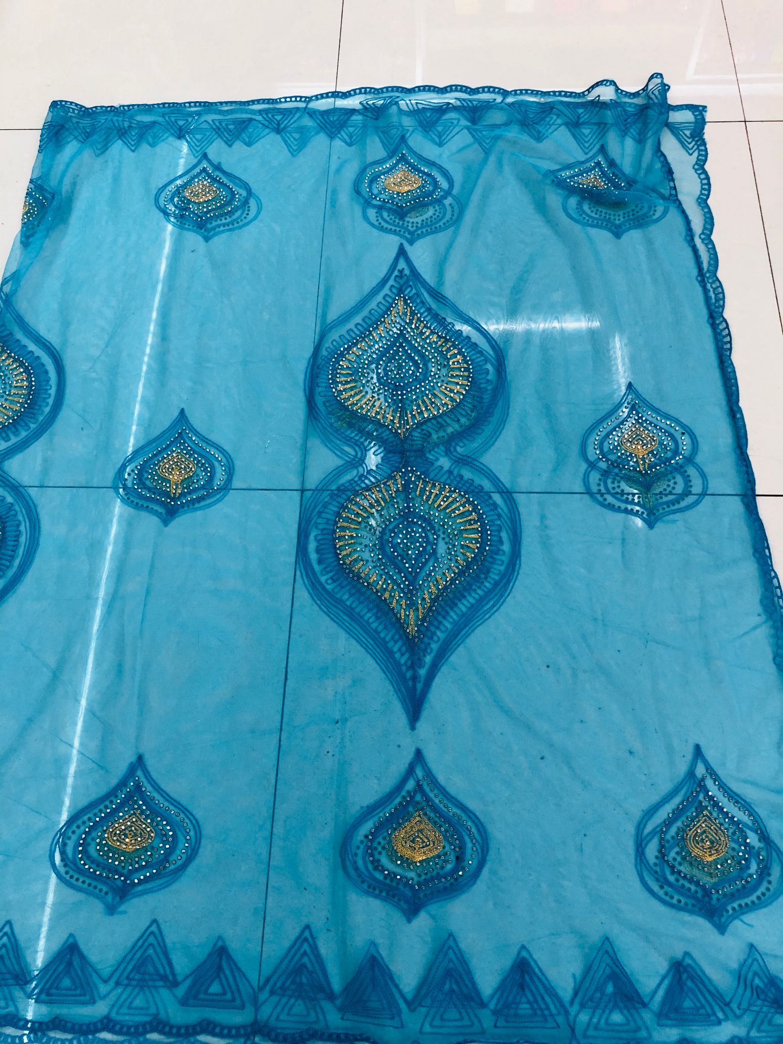 Mesh New Embroidered Hot Diamond Scarf African Women's Scarf Shawl