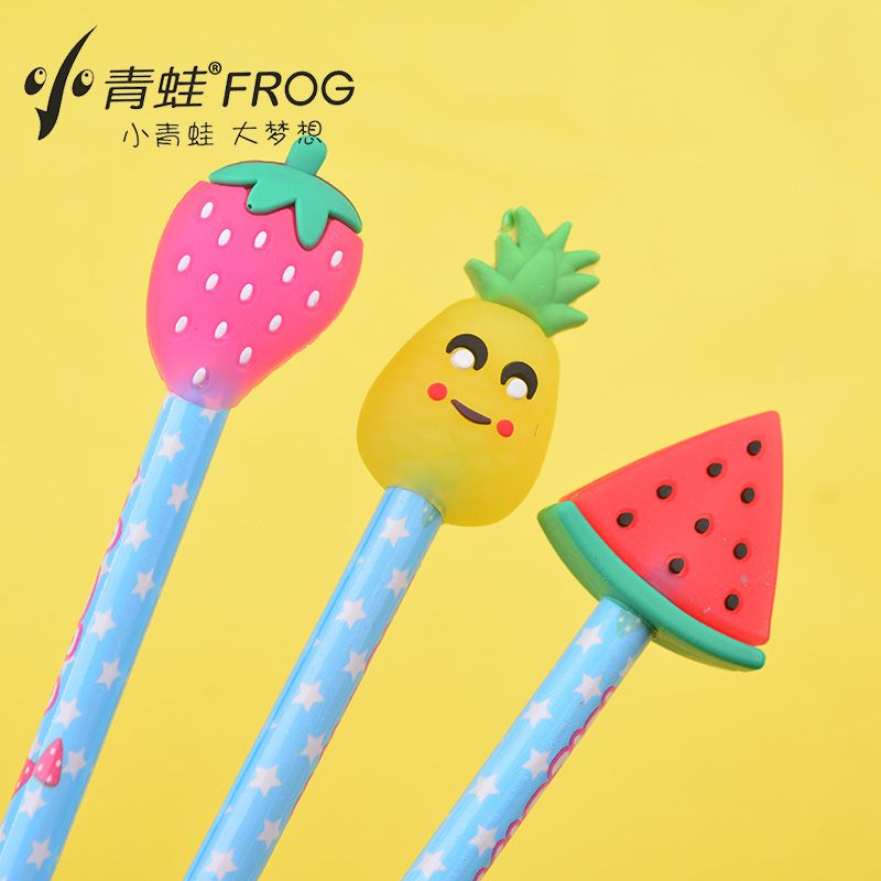 Little Frog Glow-in-the-dark Pencil Cover cartoon fruit Pencil cap protection cover extends pencil life 3047 thumbnail