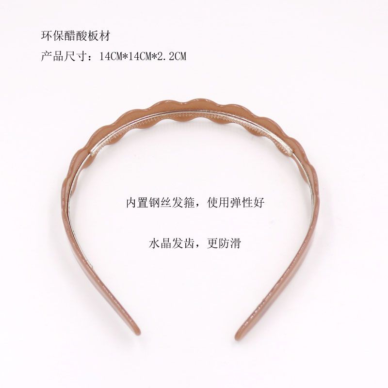 New Acetate Sheet Headband Alexander Hairband Steel Wire Headband Wave Headband Pure Color Band Tooth Headband Application Scenario