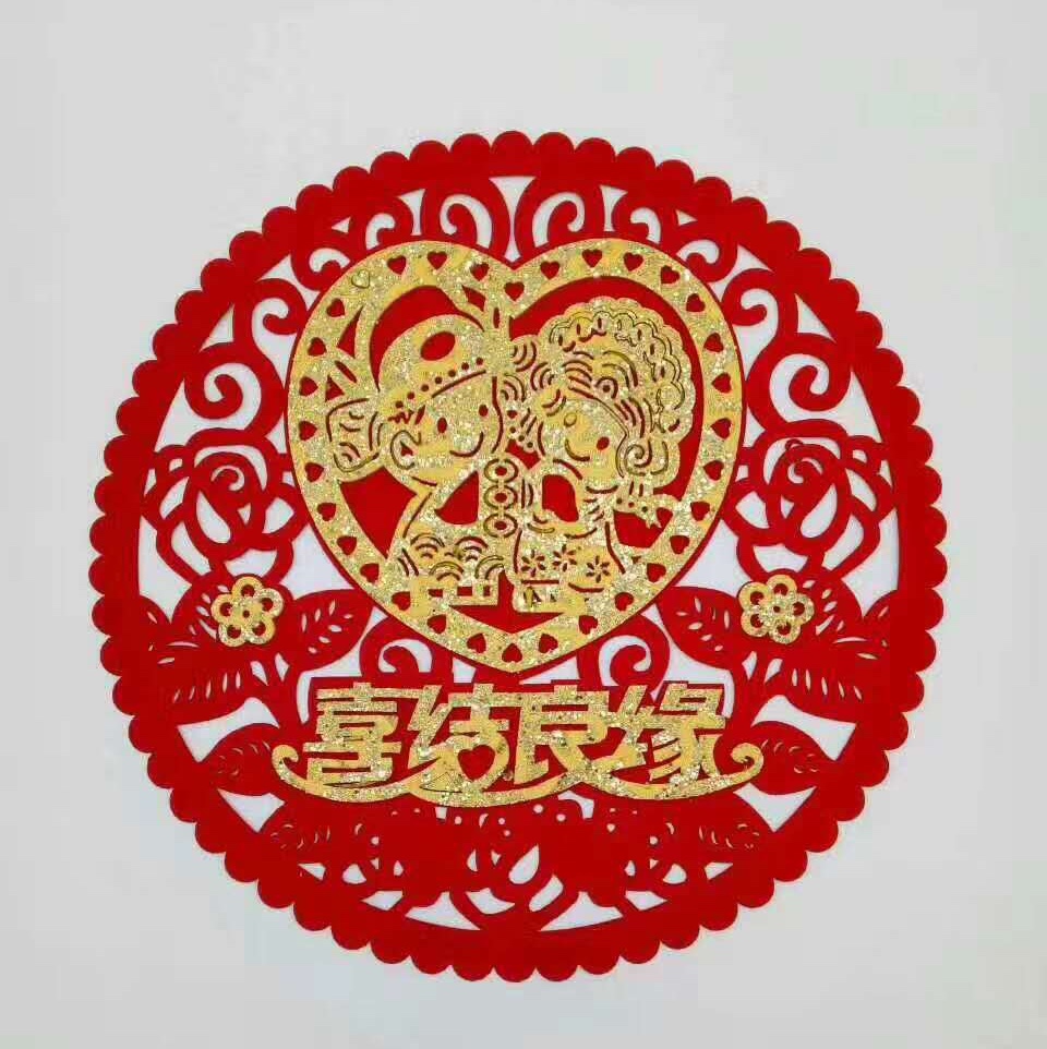 Self-adhesive non-woven fabric flocked wedding stickers for festive items