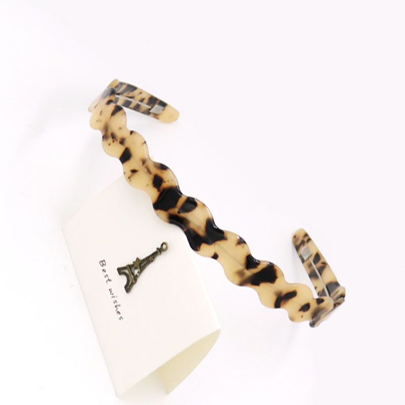 New Headband Bangs Hair Acetate Sheet Headband Headband Fashion Hairband Steel Wire Headband Wavy Band Teeth Headband undefined