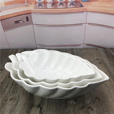 Wholesale creative leaf dessert bowls, salad bowls, fruit plates, home ceramic modern and simple dining tables, coffee tables and fruit plates