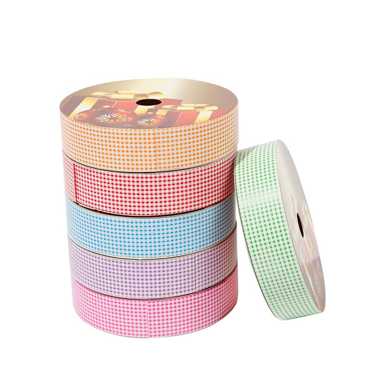 2.5CM*25M 6个/OPP 单面格子塑料彩带厂家直销详情图4