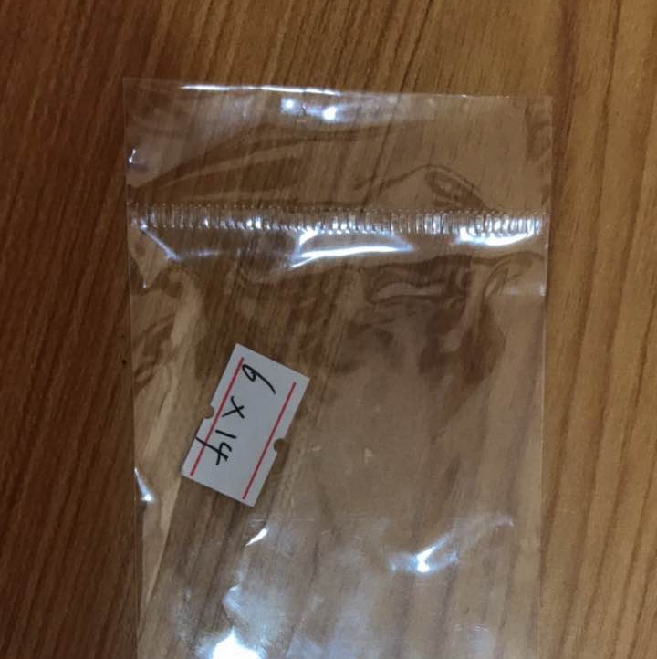 OPP plastic bags with notched teeth and no holes