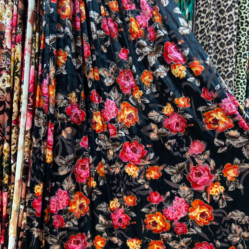 大花韩国绒布料服装装饰品工艺品头饰布料产品图