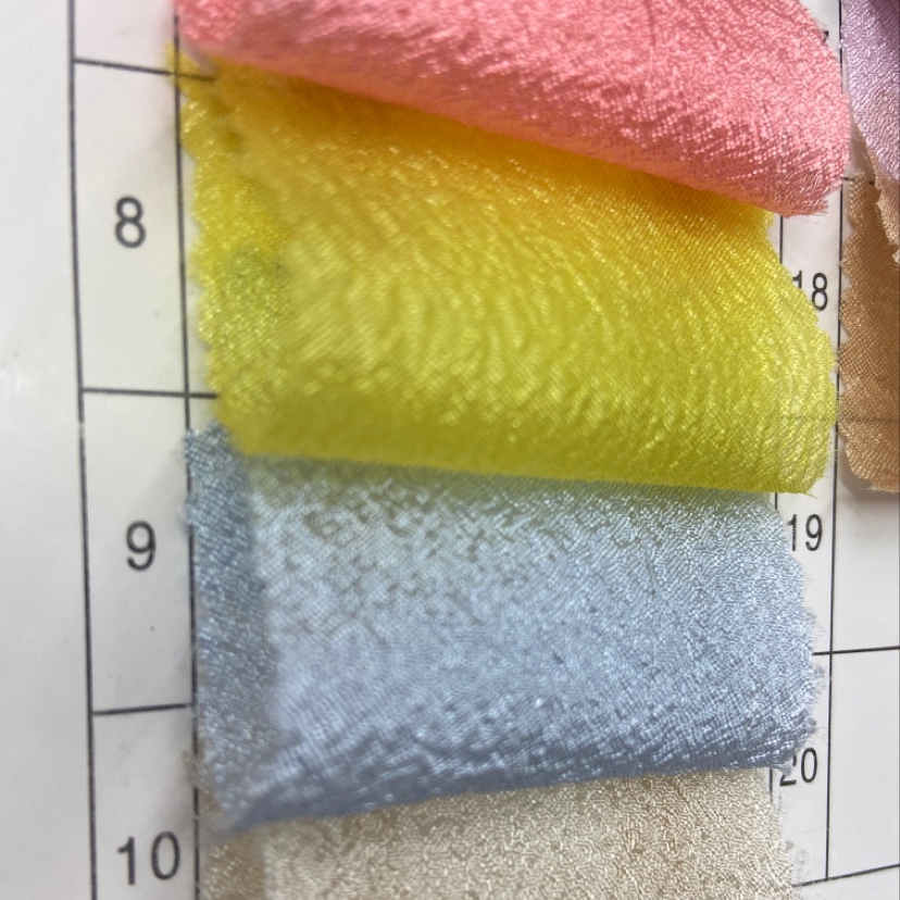 Light Blue Clothing Fabric New Fabric Kapok Seersucker Wood Cotton Gauze Flowing Gauze Cloth Dress details Picture