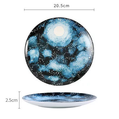 10-inch Nordic-style European starry sky Western plate, steak count, heart plate, decorative plate, artistic plate detail image 5