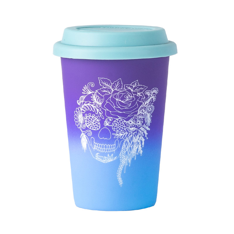 Daily-use ceramic cups, coffee cups, creative gradient color travel cups, covered ceramic cups Application Scenario