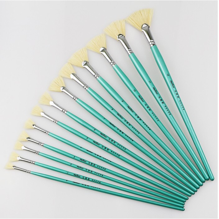 Green bristle fan-shaped oil brush thumbnail