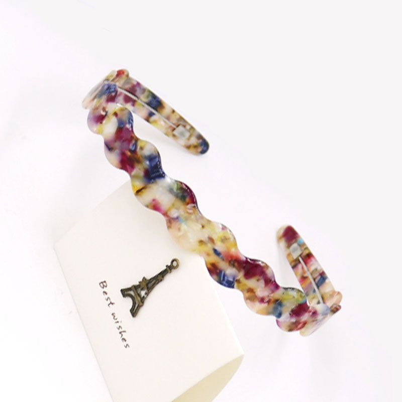 New Headband Bangs Hair Acetate Sheet Headband Headband Fashion Hairband Steel Wire Headband Wavy Band Teeth Headband undefined