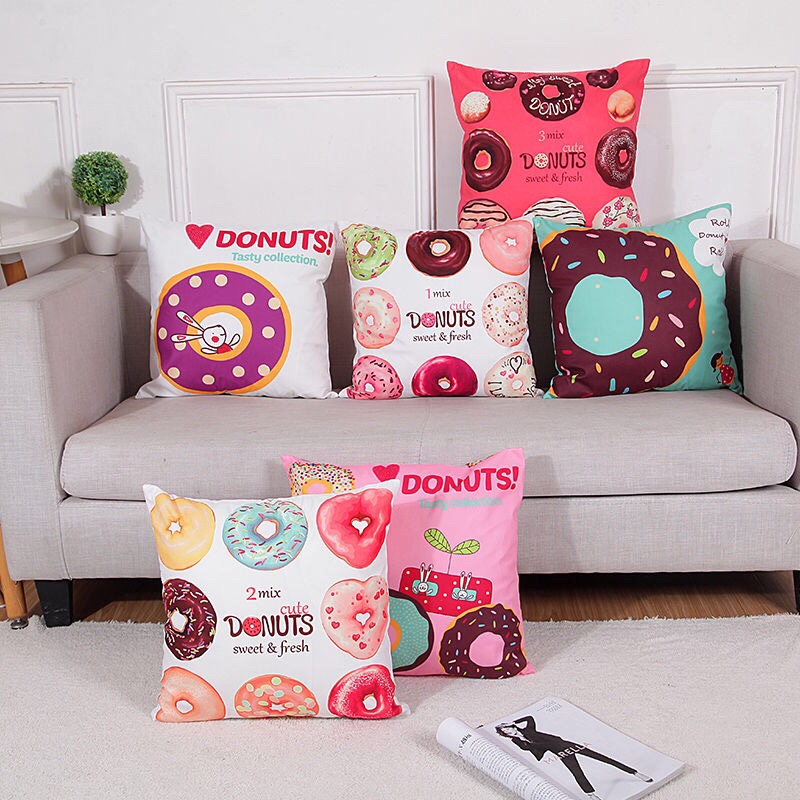 6 donut combination throw pillows with core
