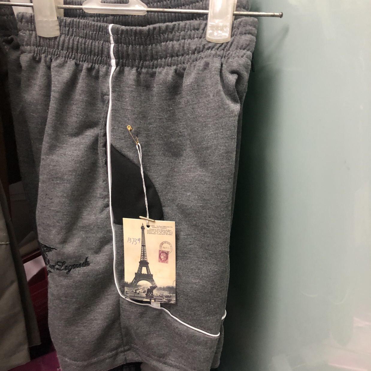 Summer wear pure color elasticated waist loose-fitting casual pants trend sport pure cotton five-cent strappy pants thumbnail