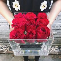 方形透明亚克力花盒定做现货批发永生花盒可储水玫瑰花抽屉鲜花盒