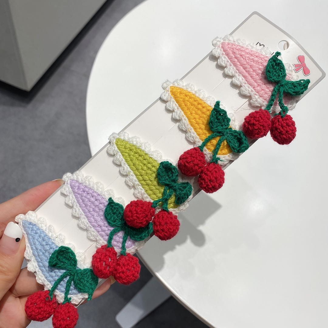 毛线红樱桃BB夹产品图