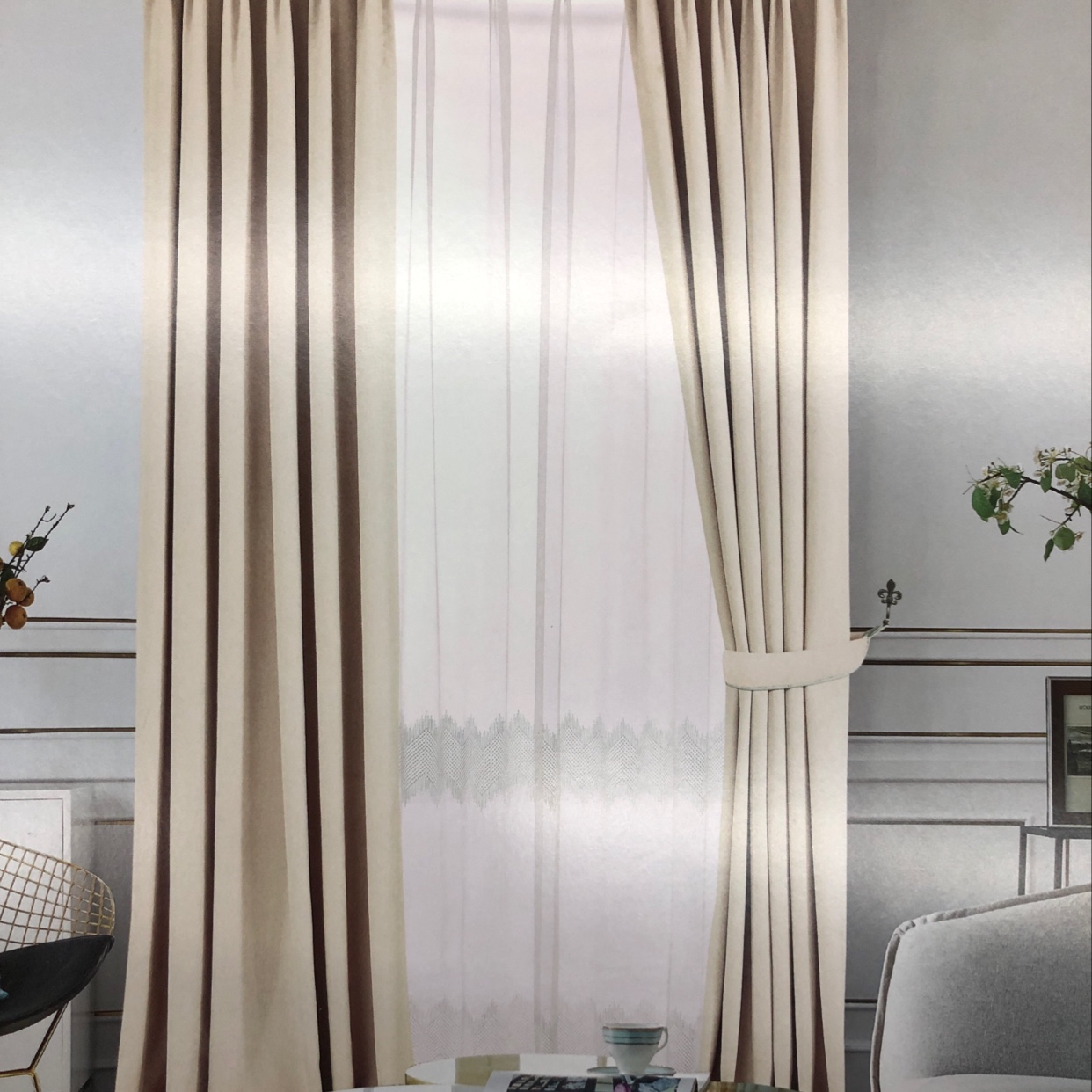 New style factory direct sales available for retail and wholesale of blackout cotton and linen curtains 2910-1