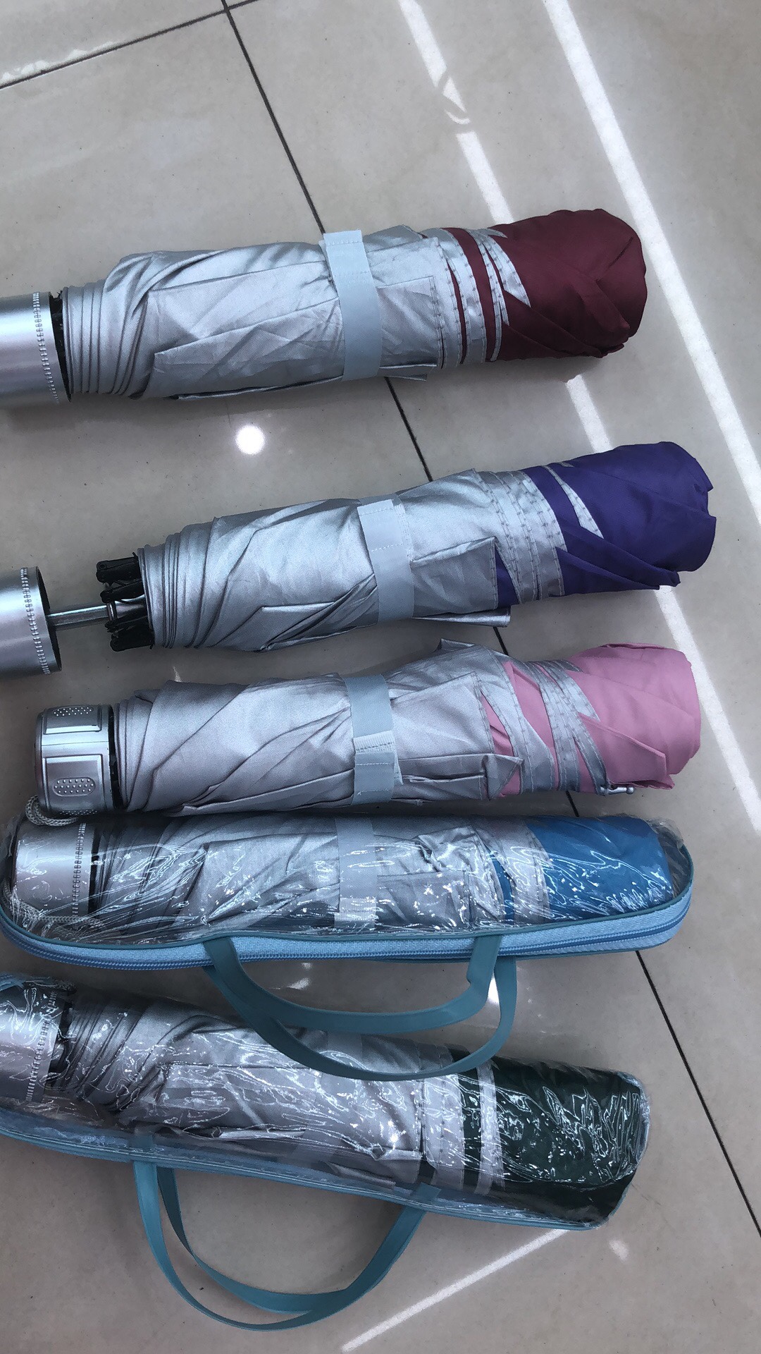 三折银胶伞，广告伞，外贸伞产品图