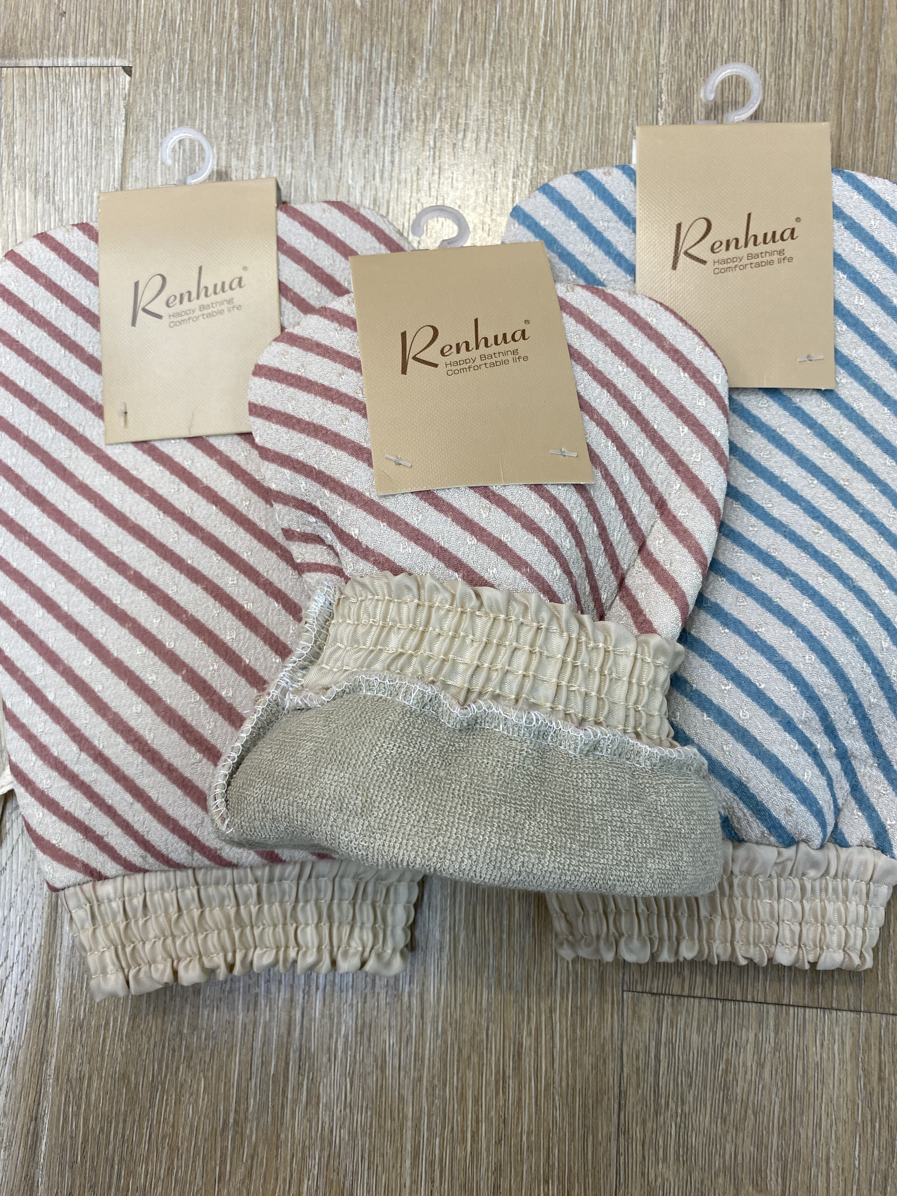 Kernel flower bath towel Bath gloves Bath artifact Diagonal stripe with star dot bath towel Item Picture