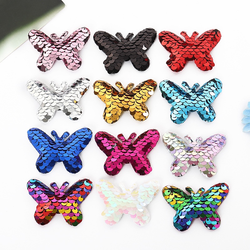 One side bright scale dazzle colorful butterfly DIY children hairpin hair cord accessories manufacturers wholesale thumbnail