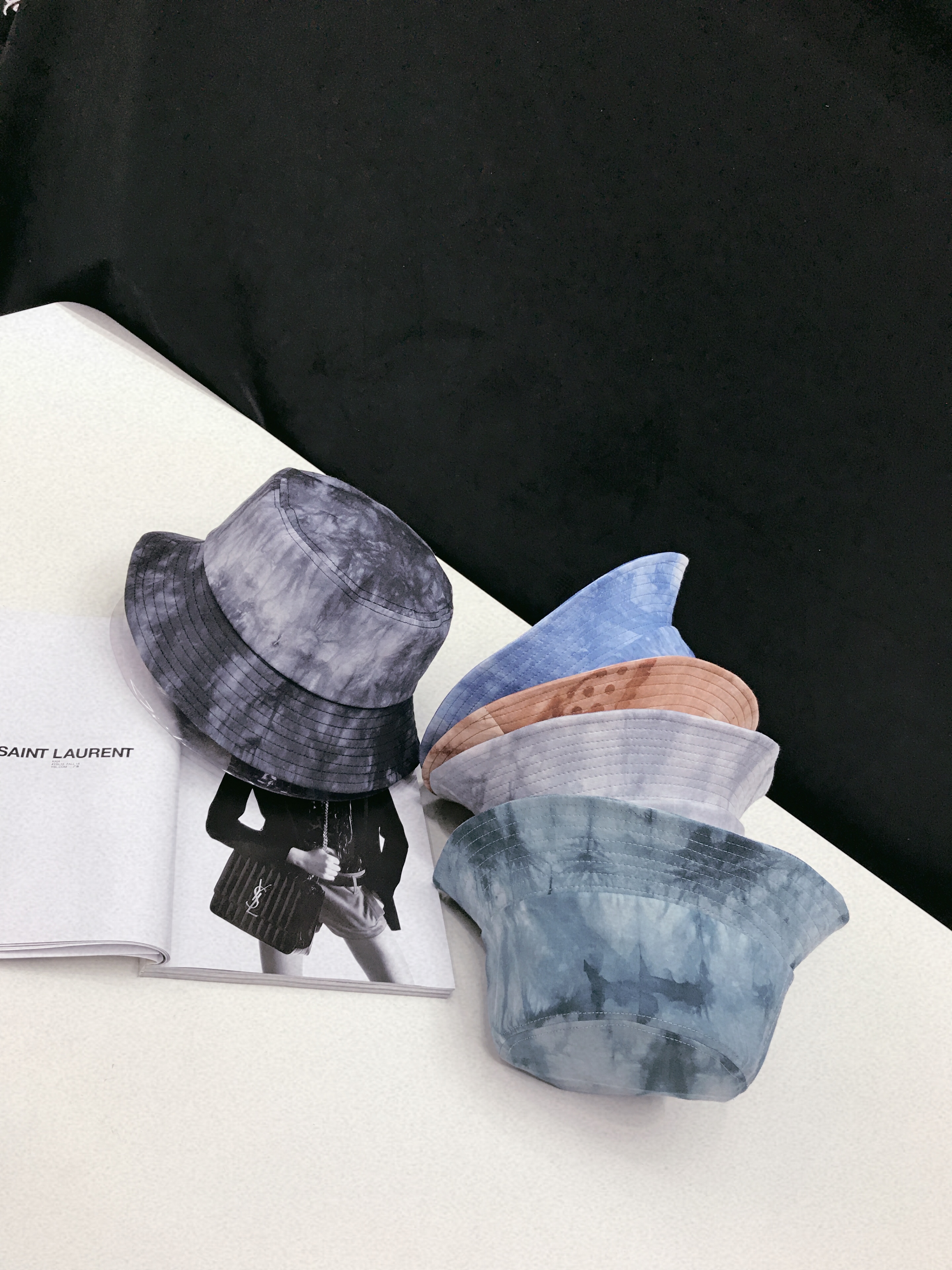 Tang Coffee Hat Industry Korean Version Of Ins Personality Street Tie-Dye Fabric Shade Fisherman Hat Tide Brand Text Everything Hipster Street Shot Hip Hop Tie-Dye Basin Hat details Picture