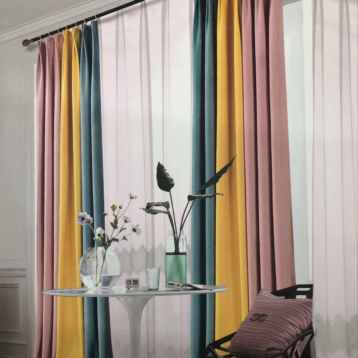 新款厂家直销可零售批发遮光棉麻窗帘2910-15图