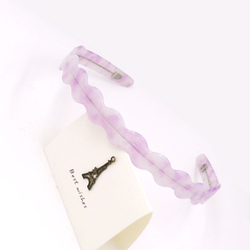 New Headband Bangs Hair Acetate Sheet Headband Headband Fashion Hairband Steel Wire Headband Wavy Band Teeth Headband Specification drawing