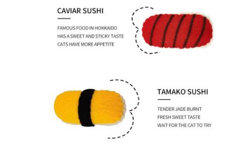 Pet balls, handmade wool sushi, cat toys, cat play gift box toys details Picture