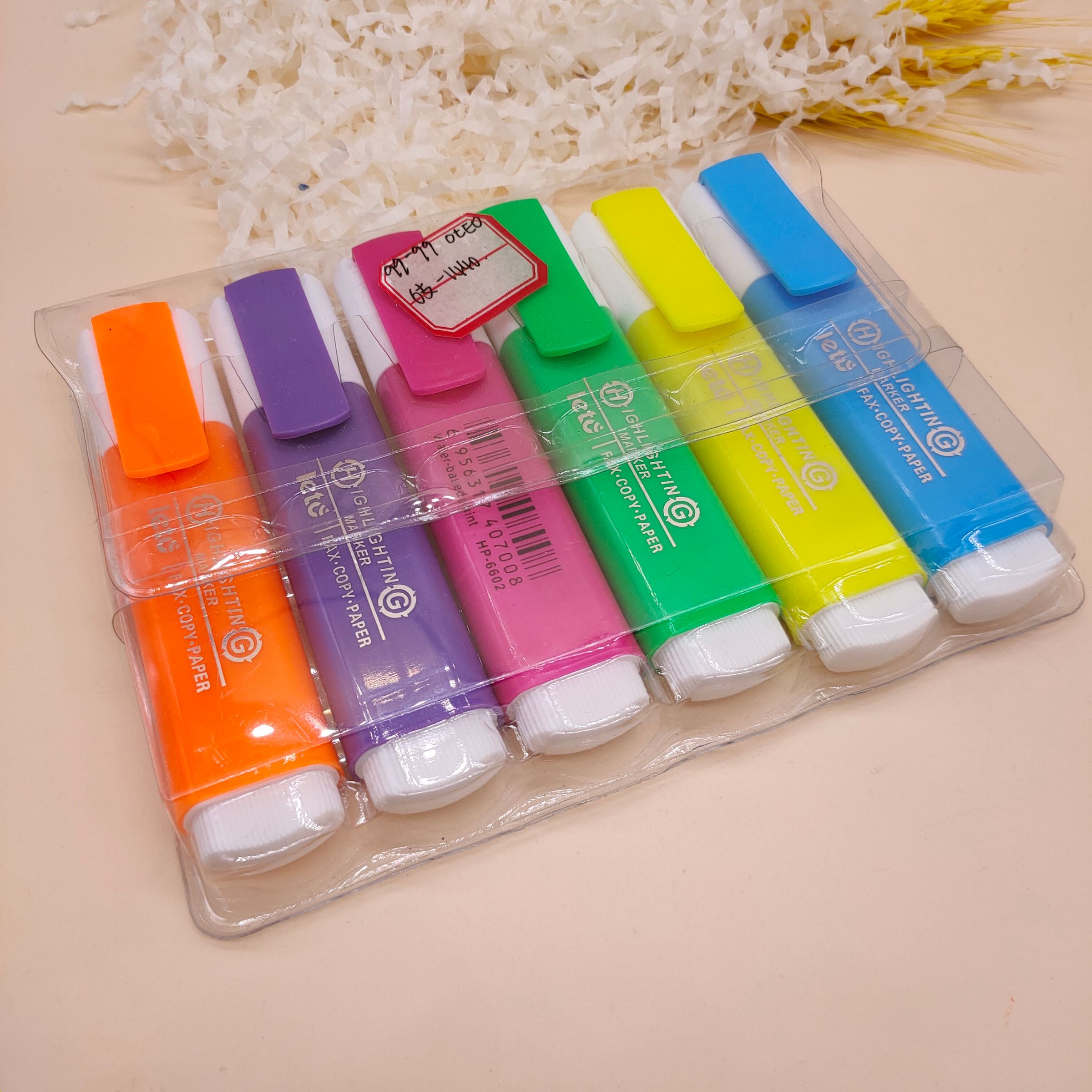 Highlighters set of 6 colours for students to use as marking and highlighting coloured pens thumbnail
