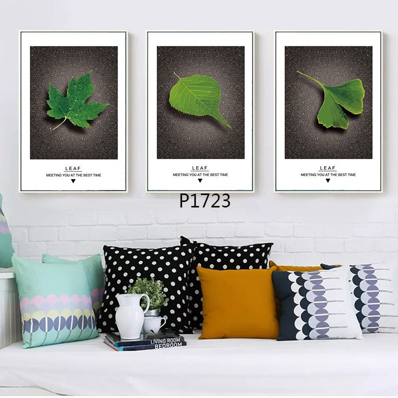 Factory direct sales of green leaves, Nordic simple and fresh mural pictures, custom decorative paintings, spray-painted oil paintings