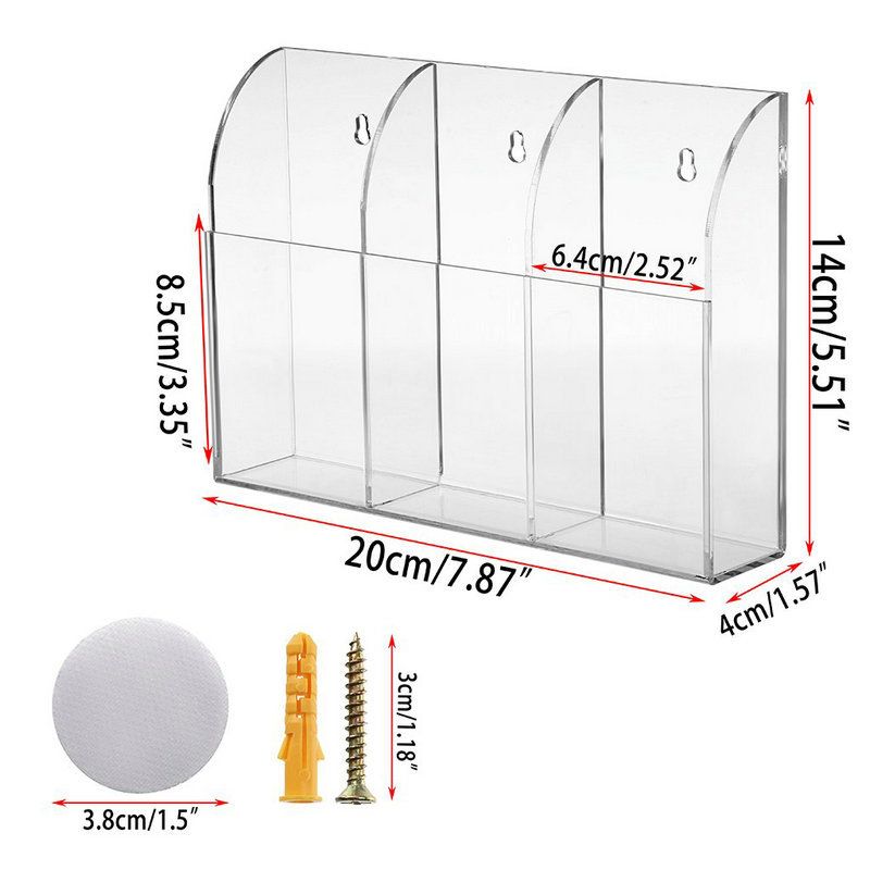 亚克力遥控器收纳盒透明单格双格三格挂墙桌面收纳架定制批发详情图6