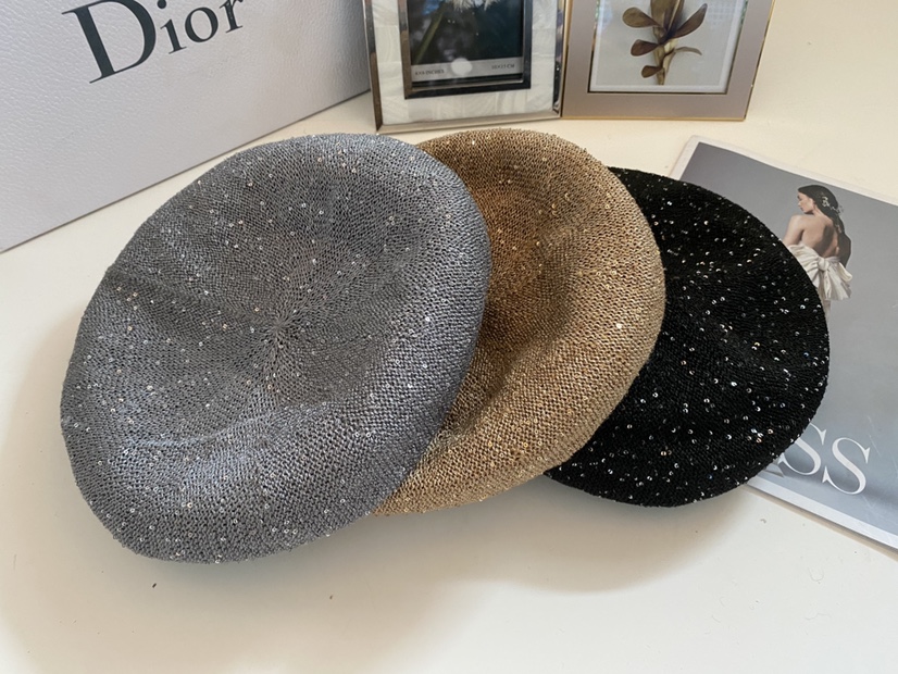 Sequin beret classic new explosive fashion trend sunshade hats available in multiple colors thumbnail