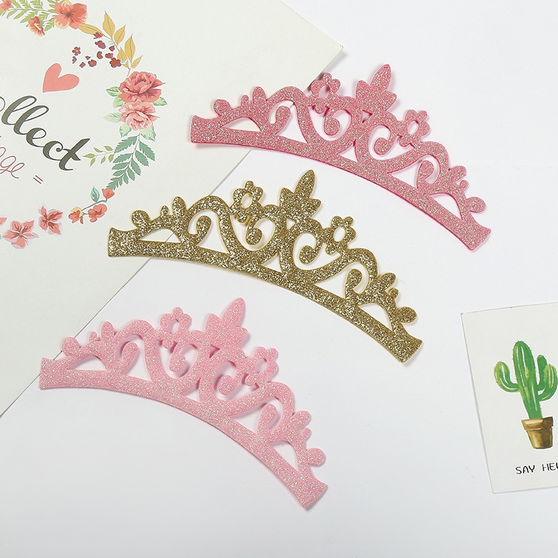 金粉皇冠贴片 儿童手工发饰发夹diy材料配件辅料韩版饰品闪亮立体图